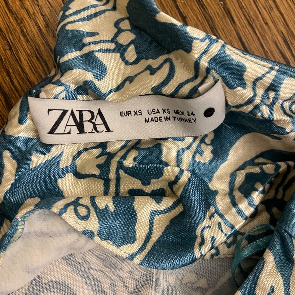 ZARA blue/green summer floral dress. - Picture 5 of 6